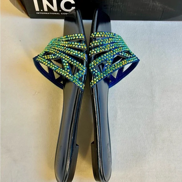 NEW INC International Concepts Tianah Rhinestone Slip-On Slide Sandals / Sz 10 - Picture 9 of 9